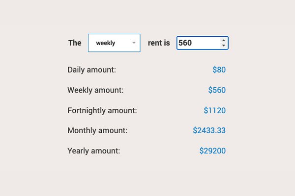 Weekly to Monthly Rent Calculator